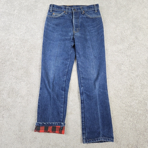 LEVI'S Vintage 80s 515 Flannel Lined Denim Jeans 32x32 Orange Tab 1986 USA